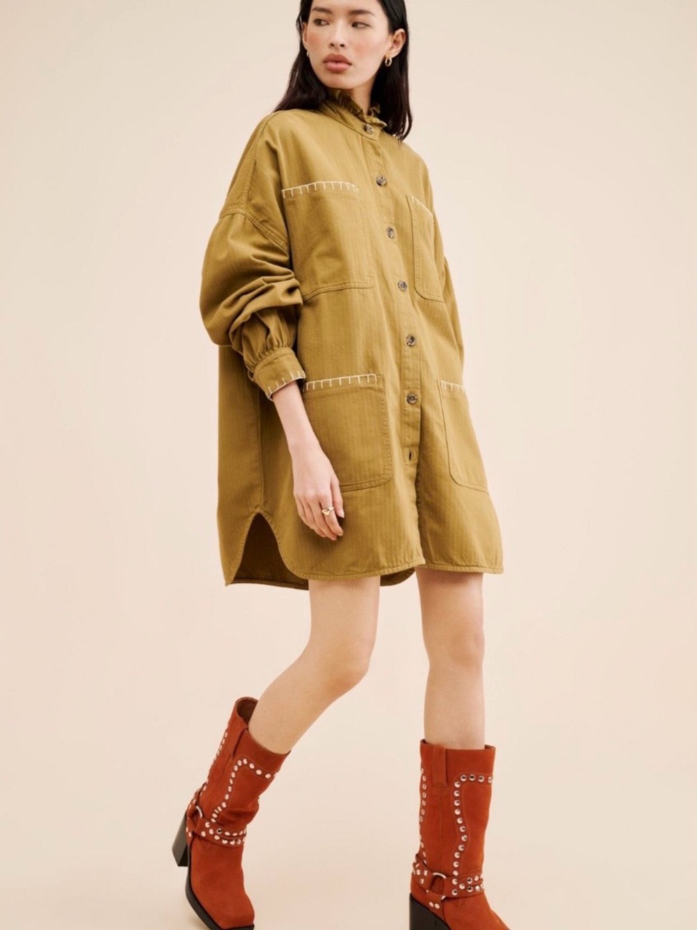 Seventy + Mochi Pablo Oversized Shirt Dress Size M/L